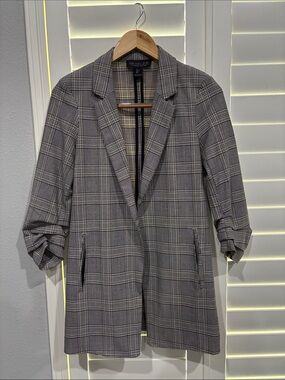 Rachel Zoe Plaid Blazer in Gray and Black